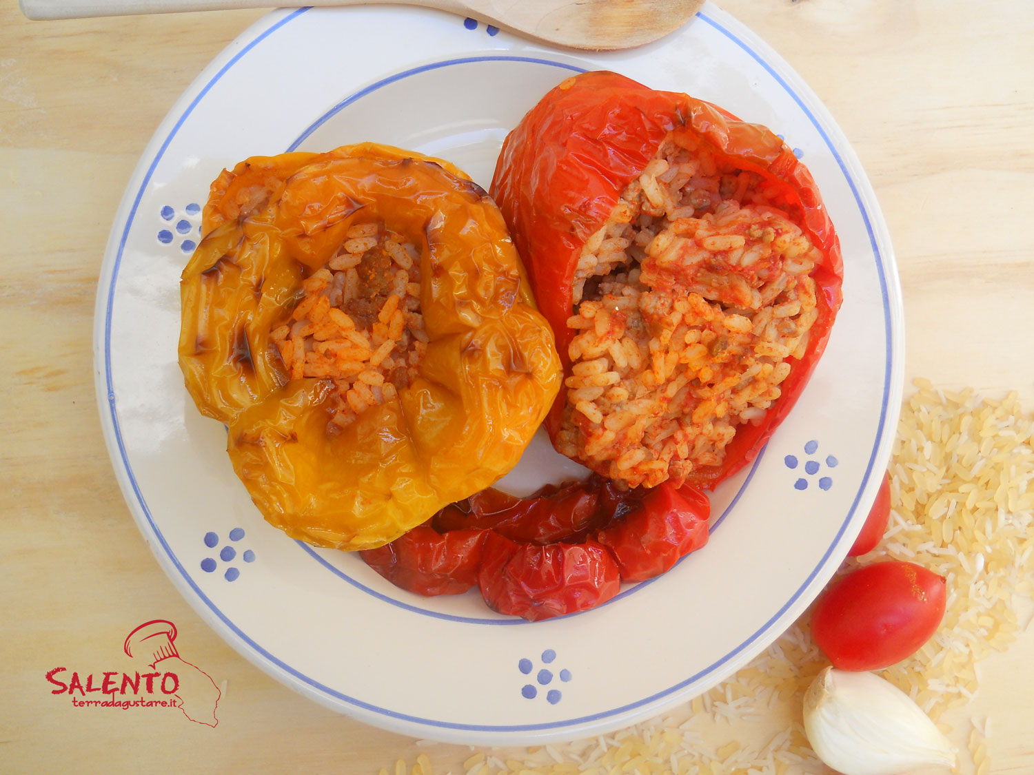 peperoni ripieni di riso e carne