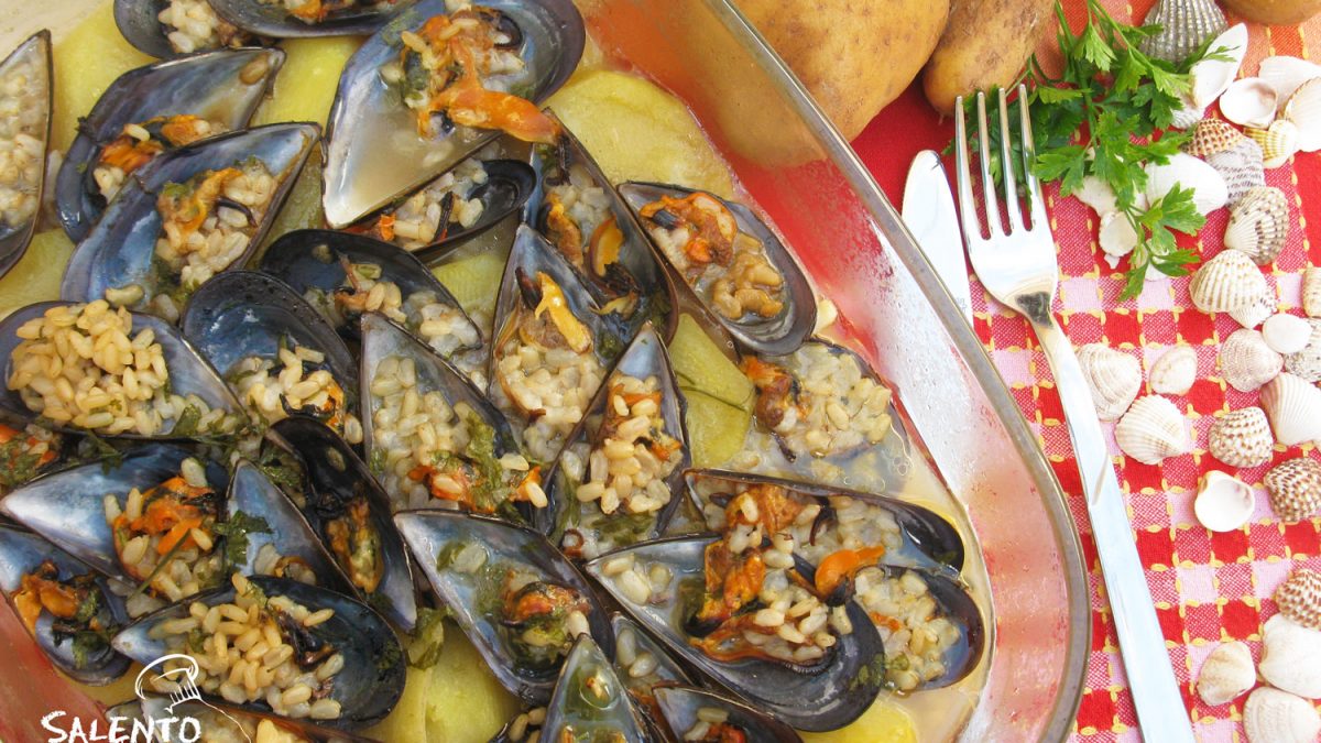 riso patate e cozze al forno